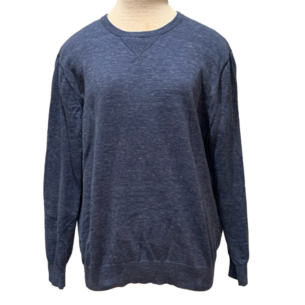 J Crew sz L blue 100% cotton crewneck sweater